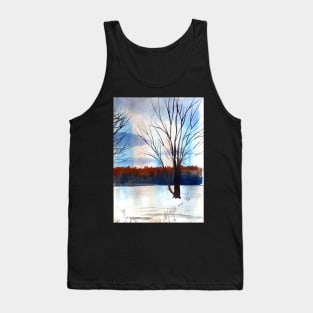 Snowy Trees Watercolor for Christmas Tank Top